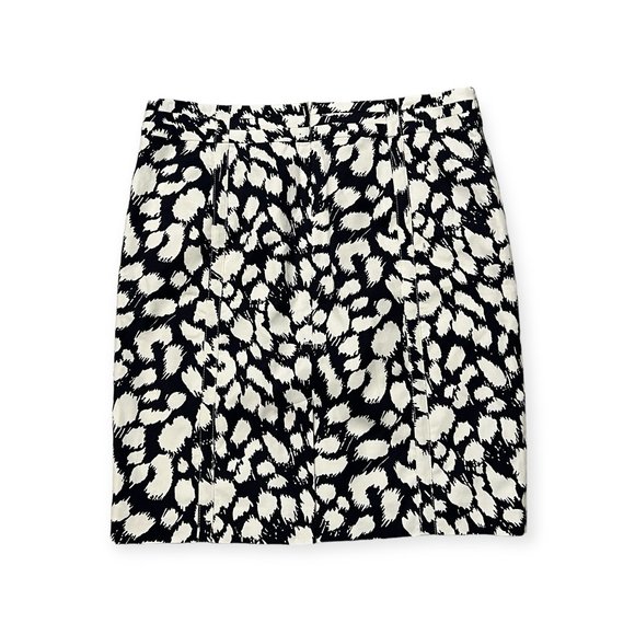 NWT LOFT Women's Pencil Skirt Dark Navy Geometric Size 12 Rayon Blend - Picture 2 of 7